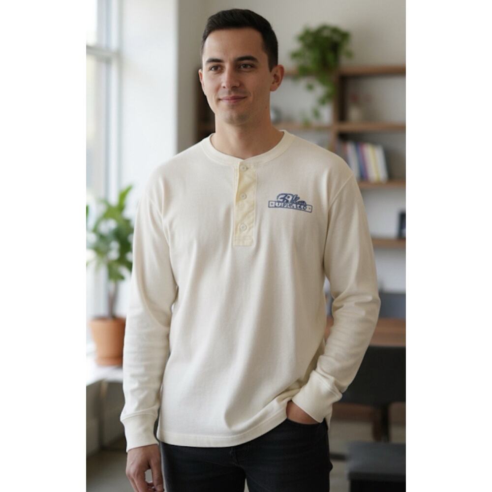 Vintage buffalo long sleeve Henley T-shirt men’s size M Elk Country Graphic RARE
